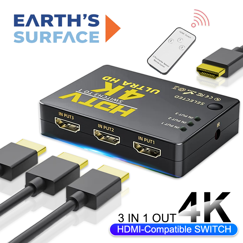 Esports Gaming Hub - 3 Input 1 Output HDMI-Compatible Switch