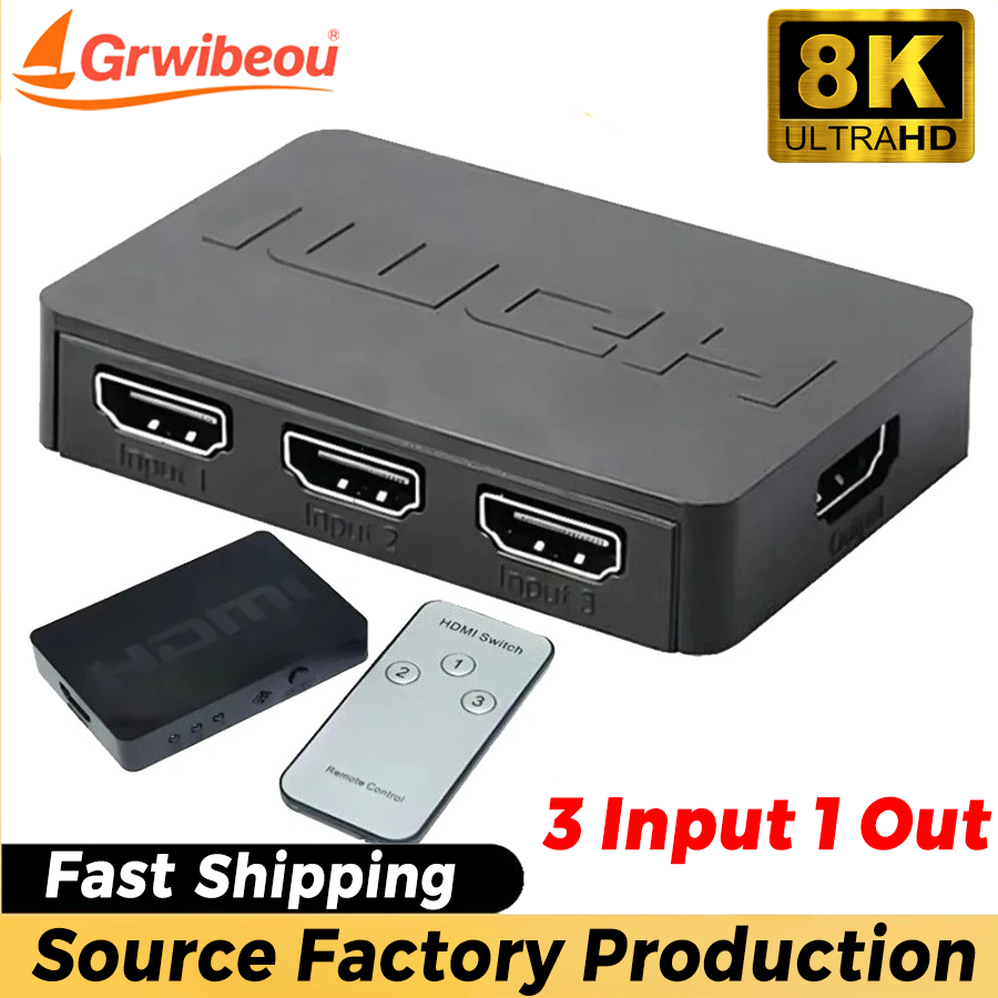 Esports Gaming Hub - 3 Ports HDMI-Compatible Switcher 3 Input