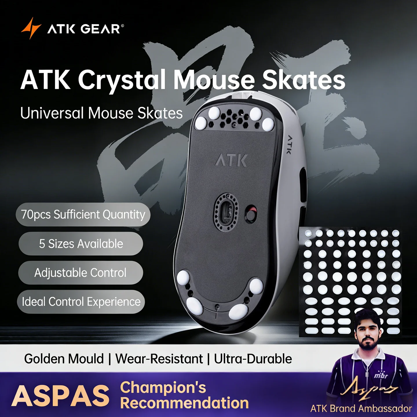 ATK Crystal Jade Mouse Skates  - Esports Gaming Pcs ulasan dan harga