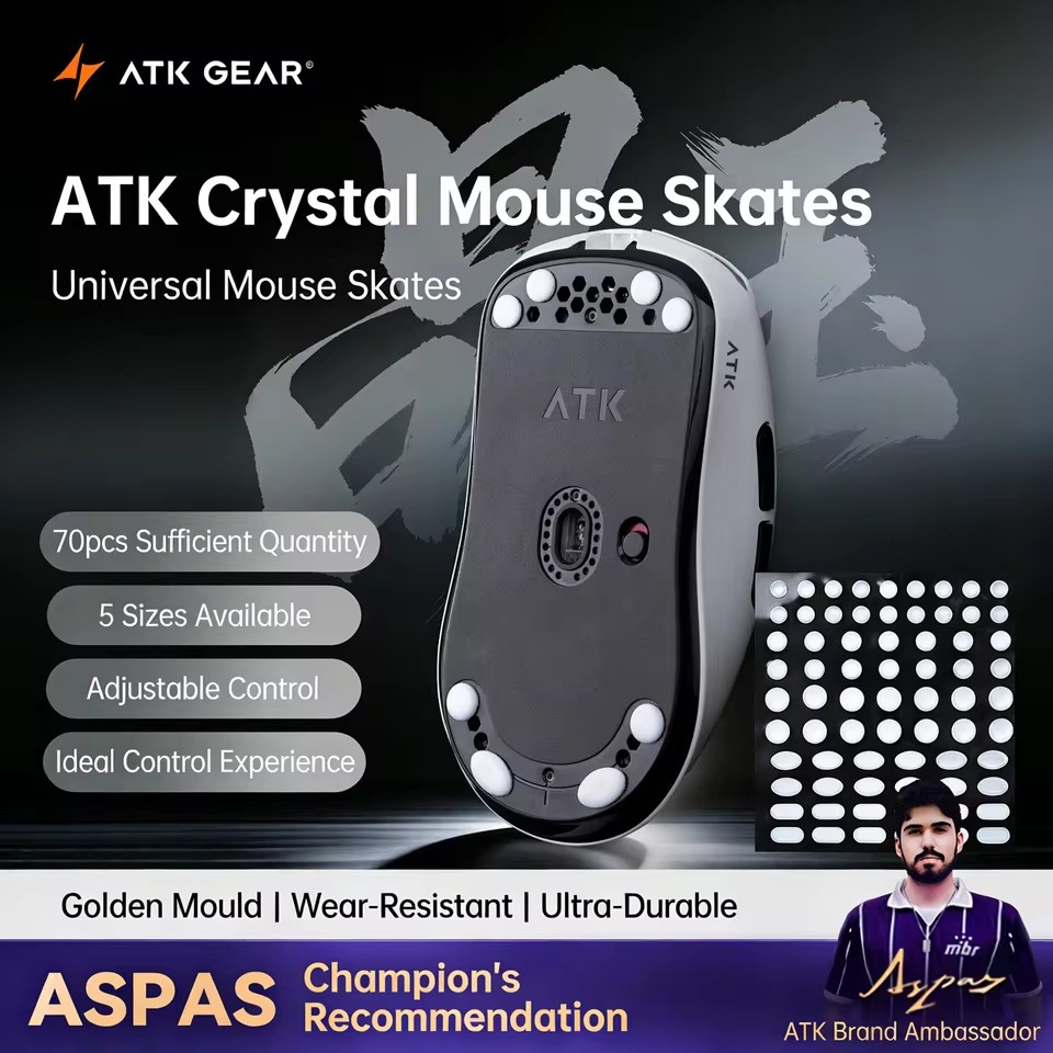 ATK Crystal Jade Mouse Skates  - Esports Gaming Pcs ulasan dan harga