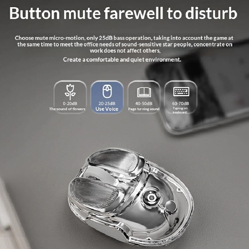 Transparent Gaming Mouse Wirel - Esports Gaming Pcs ulasan dan harga