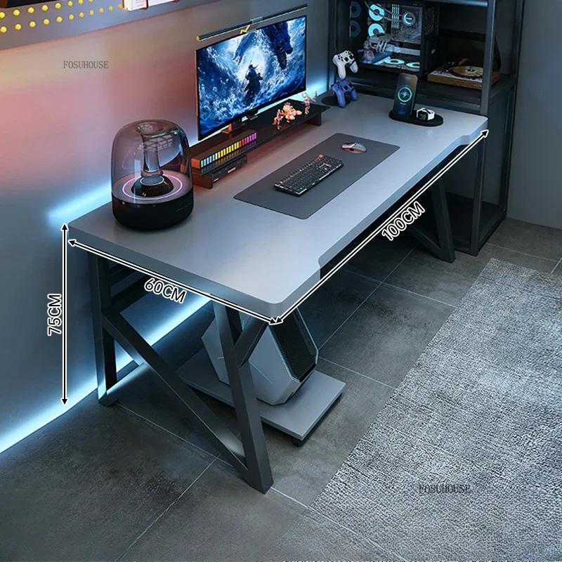 Modern Double Computer Desks H - Esports Gaming School ulasan dan harga
