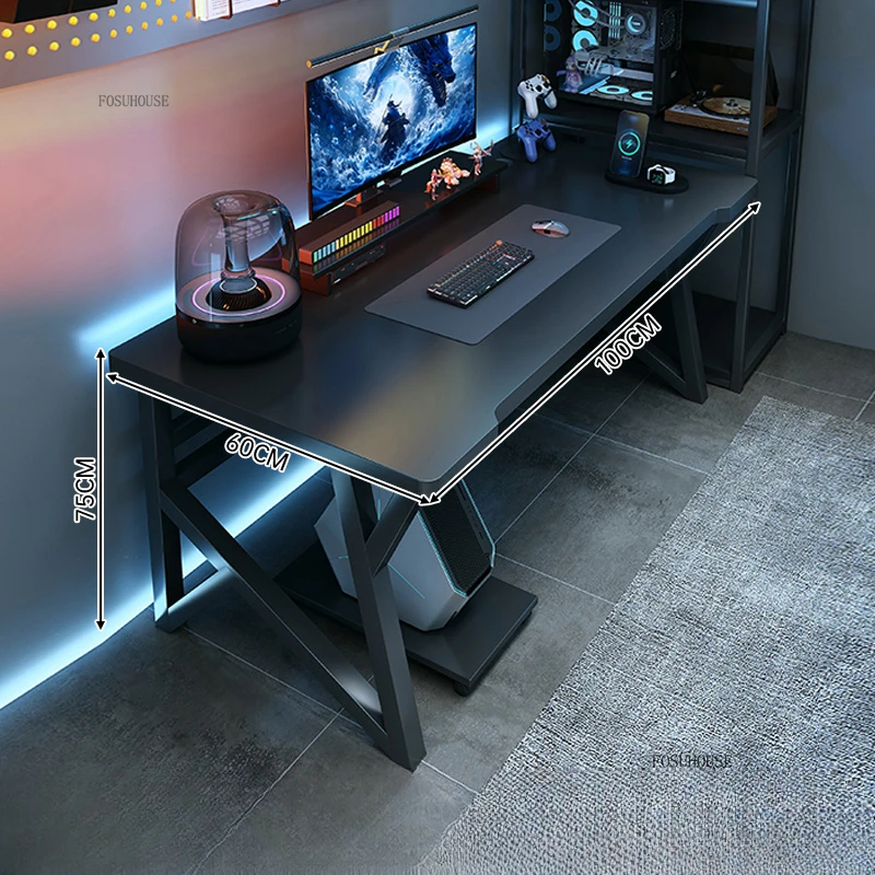 Modern Double Computer Desks H - Esports Gaming School ulasan dan harga