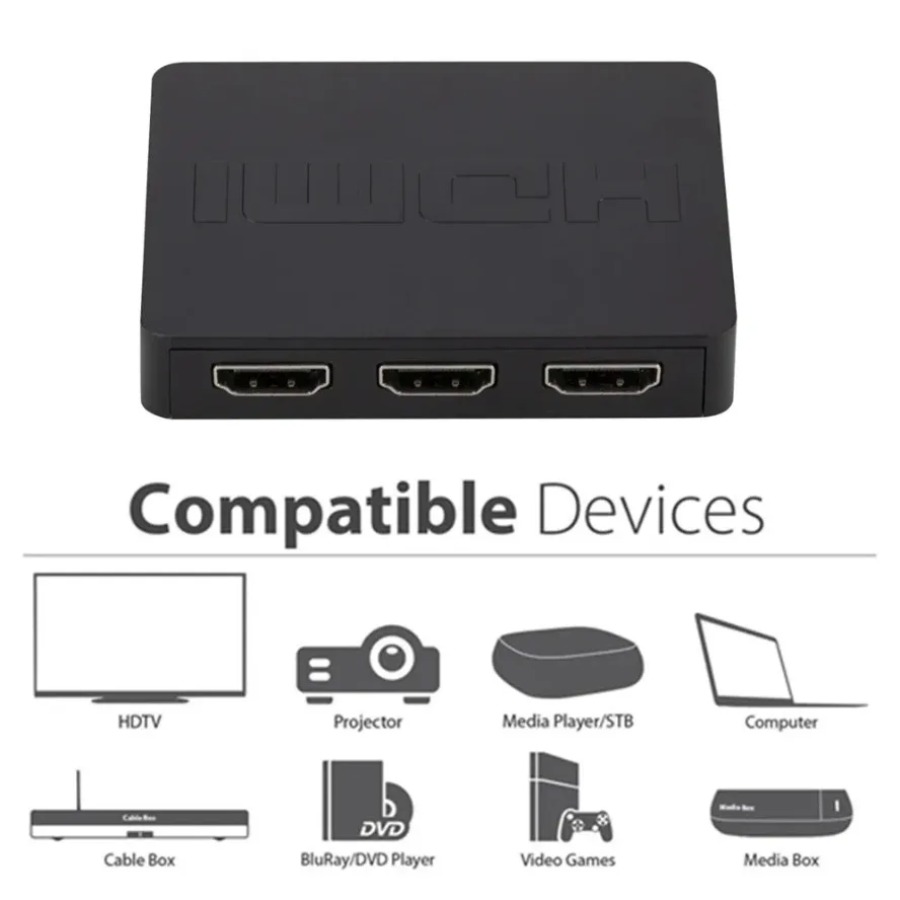 3 Ports HDMI-Compatible Switch - Esports Gaming Hub ulasan dan harga