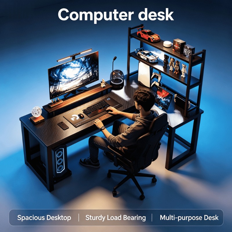 Adjustable Height L Shaped Cor - Esports Gaming School ulasan dan harga
