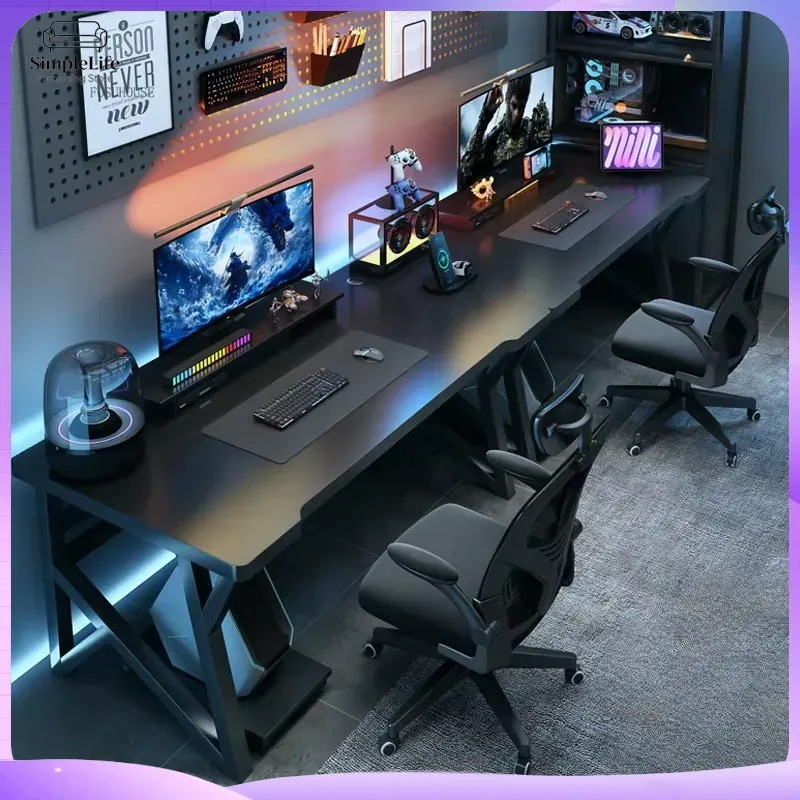 Modern Double Computer Desk fo - Esports Gaming School ulasan dan harga