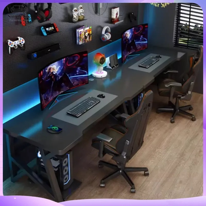 Modern Double Computer Desk fo - Esports Gaming School ulasan dan harga